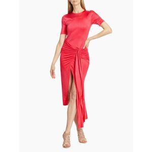 NWT Alejandra Alonso Rojas Jersey Tie-Waist Short Sleeve Midi-Dress Size 2 $1295